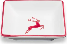 Gmundner Keramik Bordeauxroter Hirsch Snackschale 11x11cm