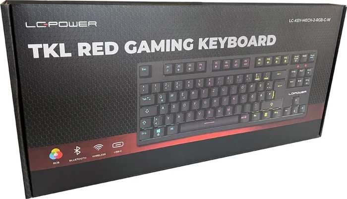 LC-Power LC-KEY-MECH-2-RGB-C-W, Gateron RED, USB/Bluetooth, DE