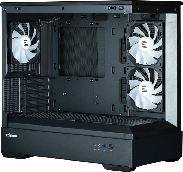 Zalman P30 Black, schwarz, Glasfenster