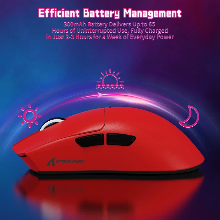 Attack Shark X11SE Wireless Gaming Mouse rot, USB/Bluetooth