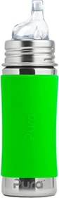 Pura Kiki Trinklernflasche Edelstahl mit Sleeve Silikon, 325ml, grün
