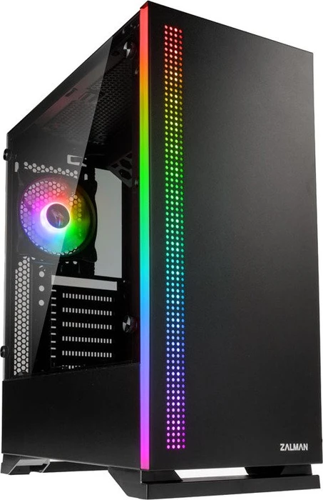 Zalman S5, schwarz, Glasfenster
