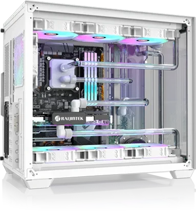 Raijintek Paean C7, weiß, Glasfenster