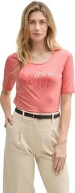 Tom Tailor Print T-Shirt kurzarm rosewood pink (Damen)