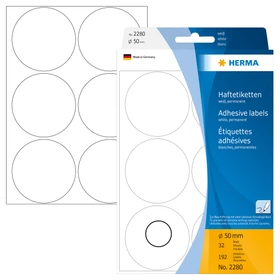 Herma Markierungspunkte 50mm weiß, 32 Blatt