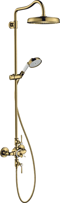 Hansgrohe Axor Montreux Showerpipe mit Thermostat und Kopfbrause 240 1jet polished gold optic