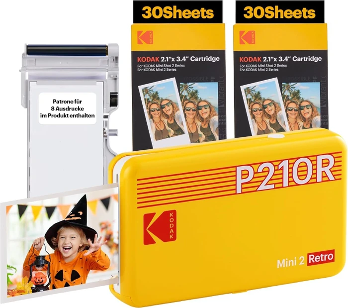 Kodak Photo Printer Mini 2 Retro gelb, Fotodrucker