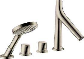 Hansgrohe Axor Starck Organic 4-Loch Fliesenrandarmatur mit Thermostat polished nickel