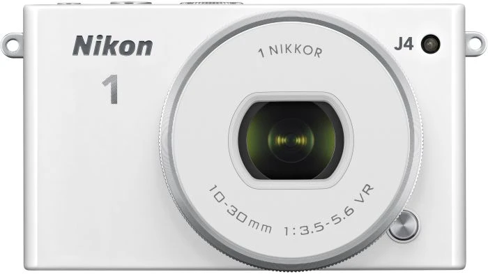 Nikon 1 J4 weiß mit Objektiv 1 NIKKOR 10-30mm 3.5-5.6 PD-Zoom VR und 1 NIKKOR 30-110mm 3.8-5.6 VR
