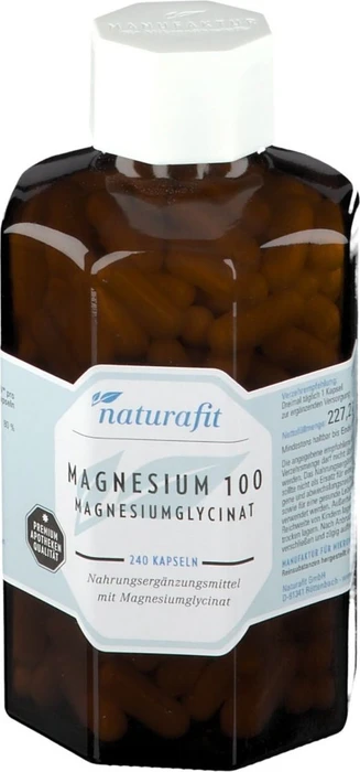 naturafit Magnesium 100 mg Magnesiumglycinat Kapseln, 240 Stück