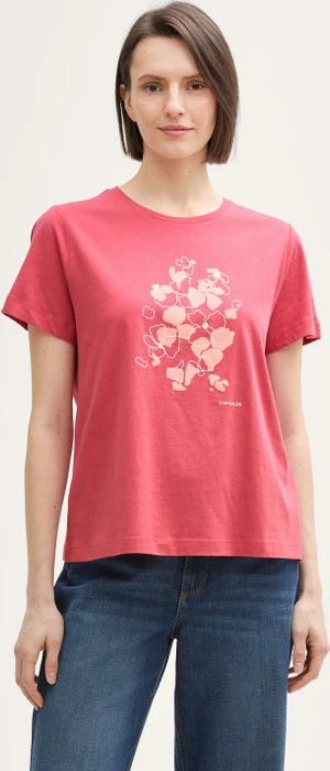 Tom Tailor Print T-Shirt kurzarm berry red (Damen)