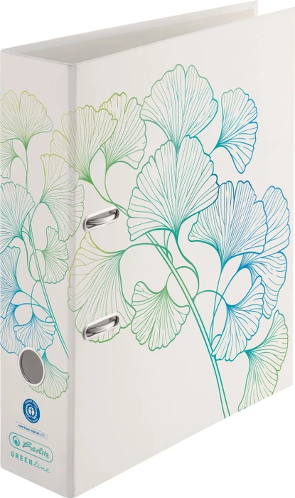 Herlitz maX.file GREENline Ordner 2-Ring mit Motiv, 80mm, A4, Ginkgo