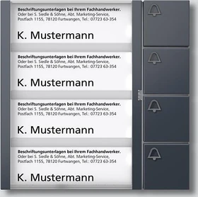 Siedle Tastenmodul TM 612-4 AG, anthrazit, 4 Ruftasten