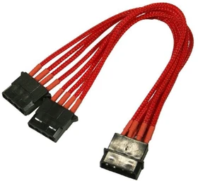 Nanoxia 4-Pin-Molex Y-Kabel 20cm, einzeln gesleeved rot (NX4PY2ER)