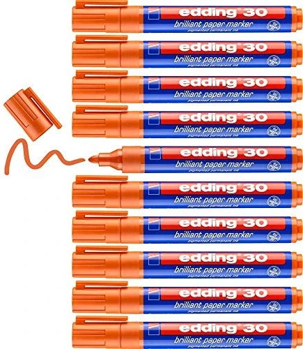 edding 30 Pigmentmarker orange, 10er-Pack