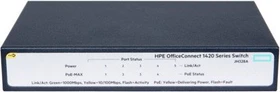 HP OfficeConnect 1420 5G Desktop Gigabit Switch, 5x RJ-45, 32W PoE+ (JH328A)