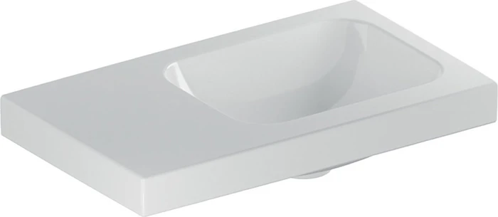 Geberit iCon Light Handwaschbecken 53cm mit Ablagefläche links, ohne Hahnloch, weiß