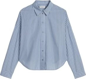 Marc O'Polo Loose Baumwoll-Chambray Hemd langarm medium blue (Damen)
