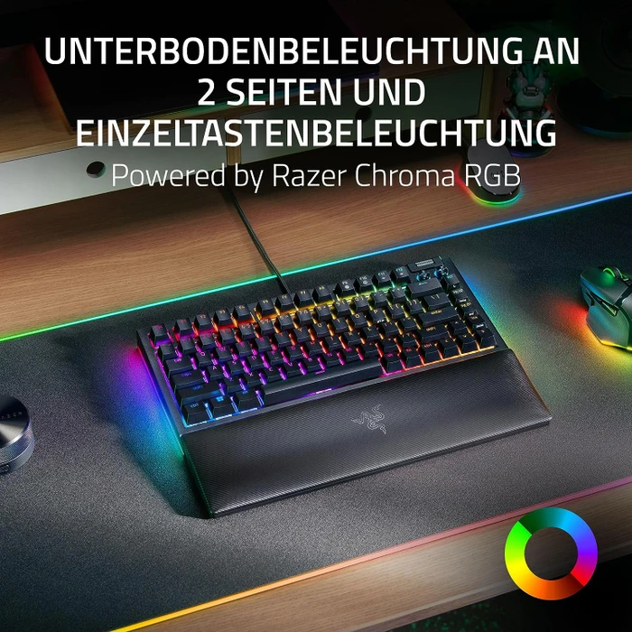 Razer BlackWidow V4 75%, White, hot-swap, Razer ORANGE Tactile Gen-3, USB, US
