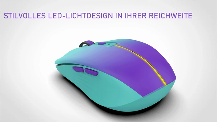 Inca IWM-511RM Wireless Mouse blau/violett, USB/Bluetooth