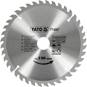 Yato YT-6067 HM Kreissägeblatt 40Z, 210x2.2x30mm, 1 Stück