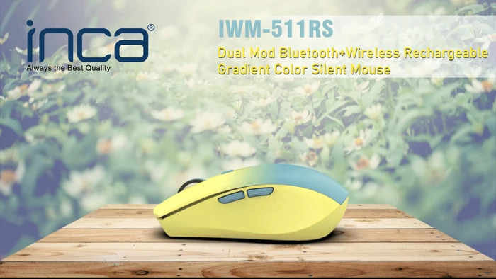 Inca IWM-511RS Wireless Mouse gelb/blau, USB/Bluetooth