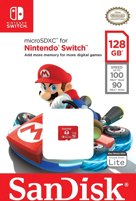 SanDisk Nintendo Switch R100/W90 128GB, UHS-I U3, Class 10