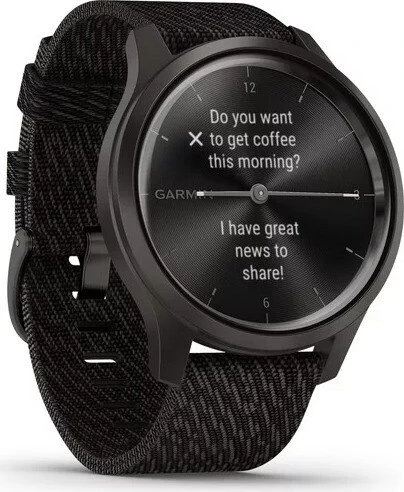 Garmin vivomove Style Aktivitäts-Tracker black pepper woven/graphite