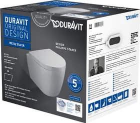 Duravit ME by Starck Wand-WC-Set inkl. WC-Sitz mit Absenkautomatik, weiß