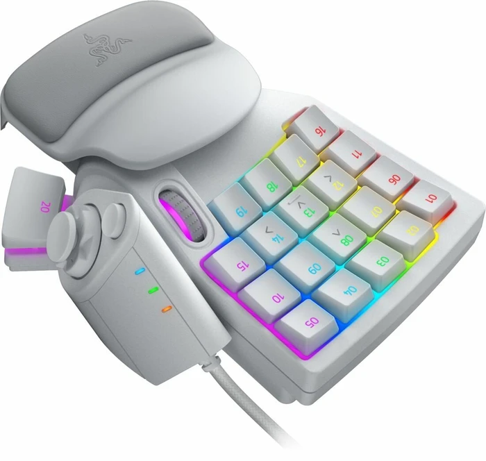 Razer Tartarus Pro Gaming Keypad, Mercury White, Razer Analog Optical Switch, USB