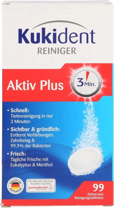 Kukident Aktiv Plus Reinigungstabs, 99 Stück