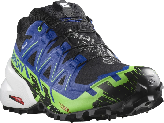 Salomon Spikecross 6 GTX black/surf the web/green gecko