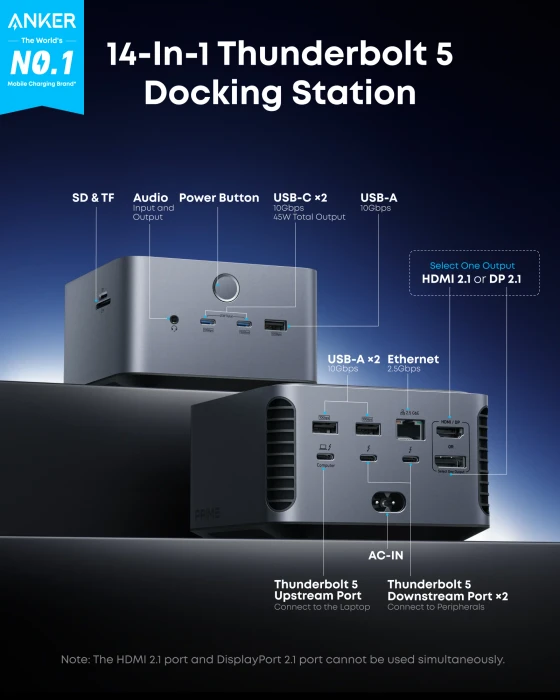 Anker Prime TB5 Docking Station, Thunderbolt 5 [Buchse]
