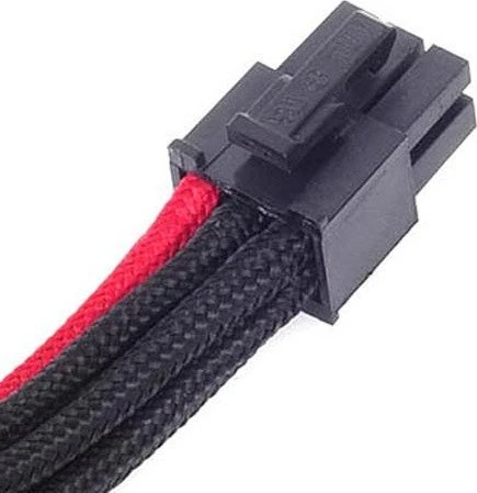 SilverStone PP07-IDE6BR, 6-Pin PCIe Verlängerung 250mm, sleeved schwarz/rot