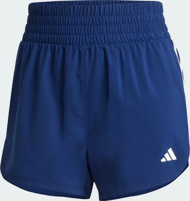 adidas Pacer Training 3-Streifen Woven High-Rise Trainingshose kurz dark blue/white (Damen)
