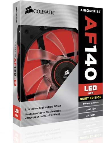 Corsair Air Series LED Red AF140 Quiet Edition, 140mm