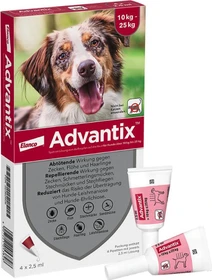 Elanco Advantix Spot-On für Hunde 10-25kg Lösung, 4 Stück