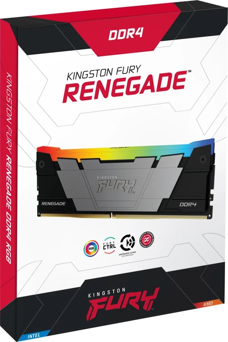Kingston FURY Renegade RGB UDIMM 16GB Kit, DDR4-4000, CL19-23-23, 1RX8