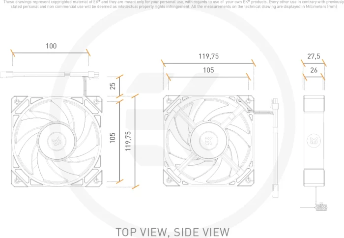 EK Water Blocks EK-Quantum Phase 120 D-RGB, weiß, 120mm