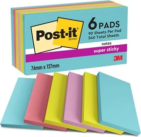 3M Post-it Super Sticky Cosmic Collection Haftnotiz 6556SMI, 76x127mm, glatt, 540 Blatt