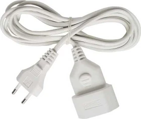 Brennenstuhl Verlängerungskabel IP20 weiß H03VVH2-F 2x0,75, Euro-Stecker, 3m