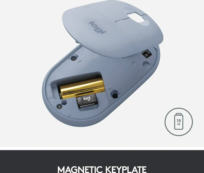 Logitech M350 Pebble Wireless Mouse Blue Grey, USB/Bluetooth