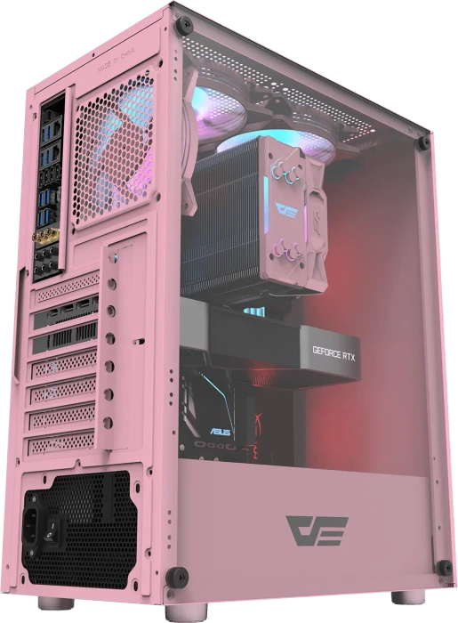 DarkFlash DK100 Pink, Glasfenster