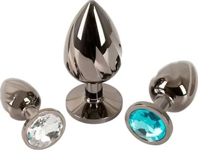 Anos Metal Diamond Butt Plug Set, 3-tlg.