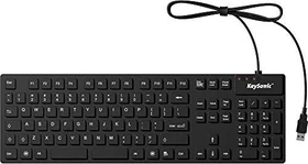 KeySonic KSK-8030IN Silikon Keyboard, schwarz, USB, US (28078)