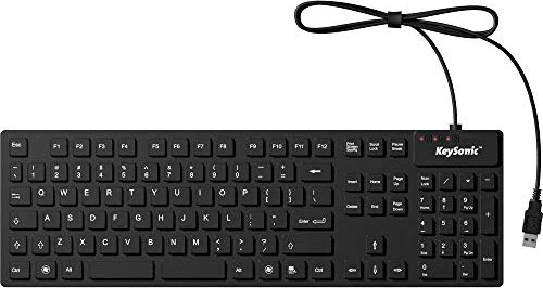 KeySonic KSK-8030IN Silikon Keyboard, schwarz, USB, US
