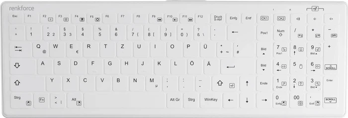 Renkforce RF-WPIK-500 Hygiene-Tastatur, weiß, USB, DE