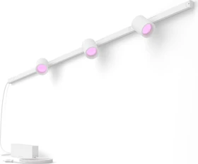 Philips Hue White and Color Ambiance Basis Perifo Schienensystem für die Wand gerade mit 3 Spots weiß