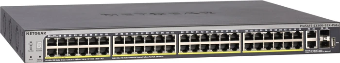 Netgear ProSAFE S3300 Rackmount Gigabit Smart Switch, 50x RJ-45, 2x SFP+, 390W PoE+