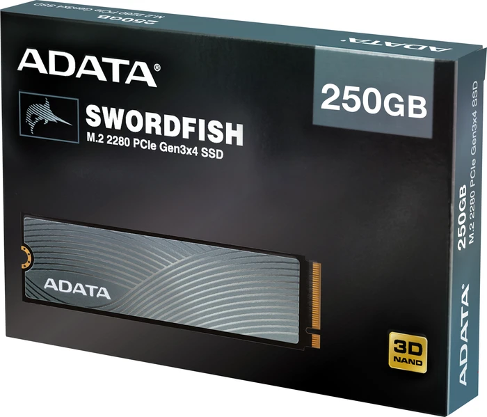 ADATA Swordfish 250GB, M.2 2280 / M-Key / PCIe 3.0 x4, Kühlkörper